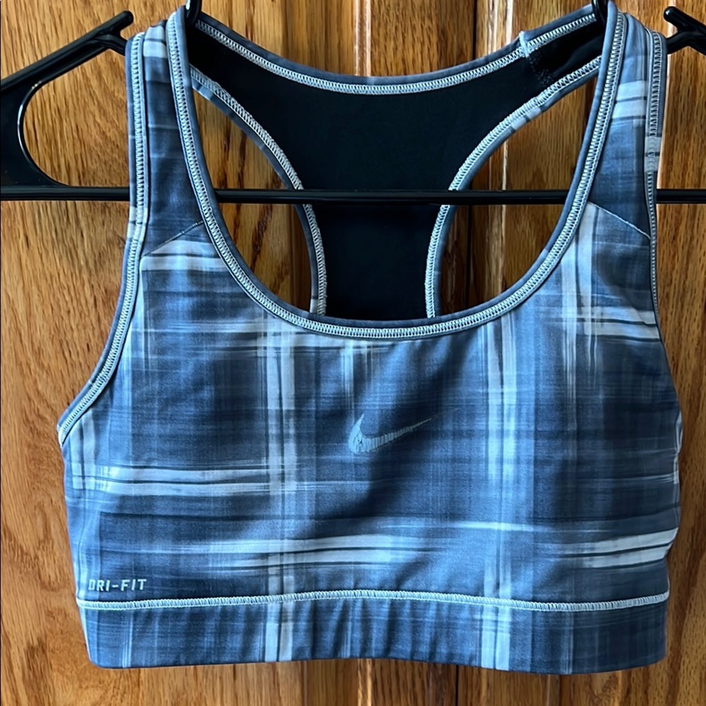 Nike Blue Sports Bra with Racerback Design